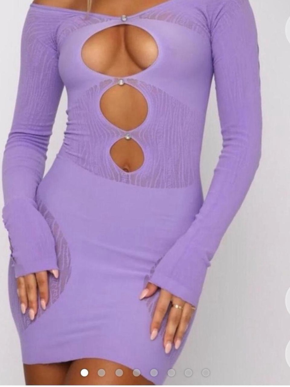 White Fox Boutique Cutout Long-Sleeve Mini Dress
